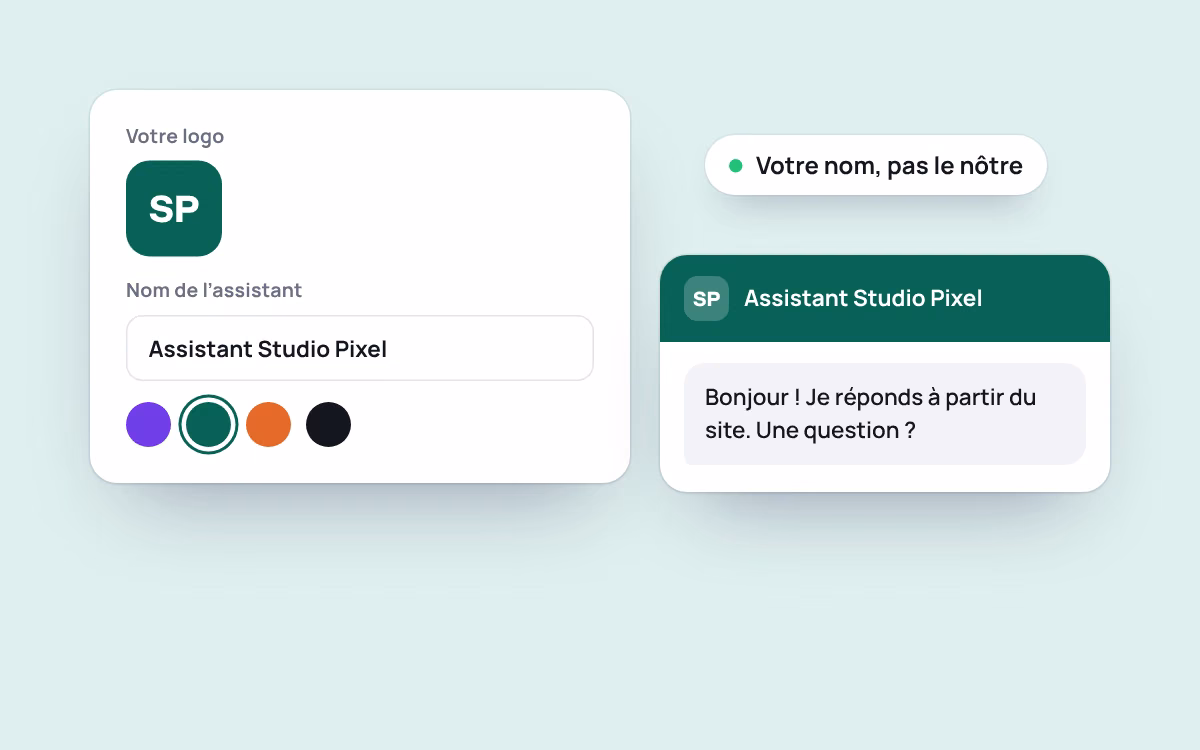 Le réglage de la marque : logo, nom de l’assistant et couleurs de l’agence